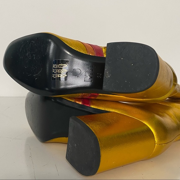 Man Repeller leandra Medine I’m here to party Gold boots 36 - Picture 7 of 10